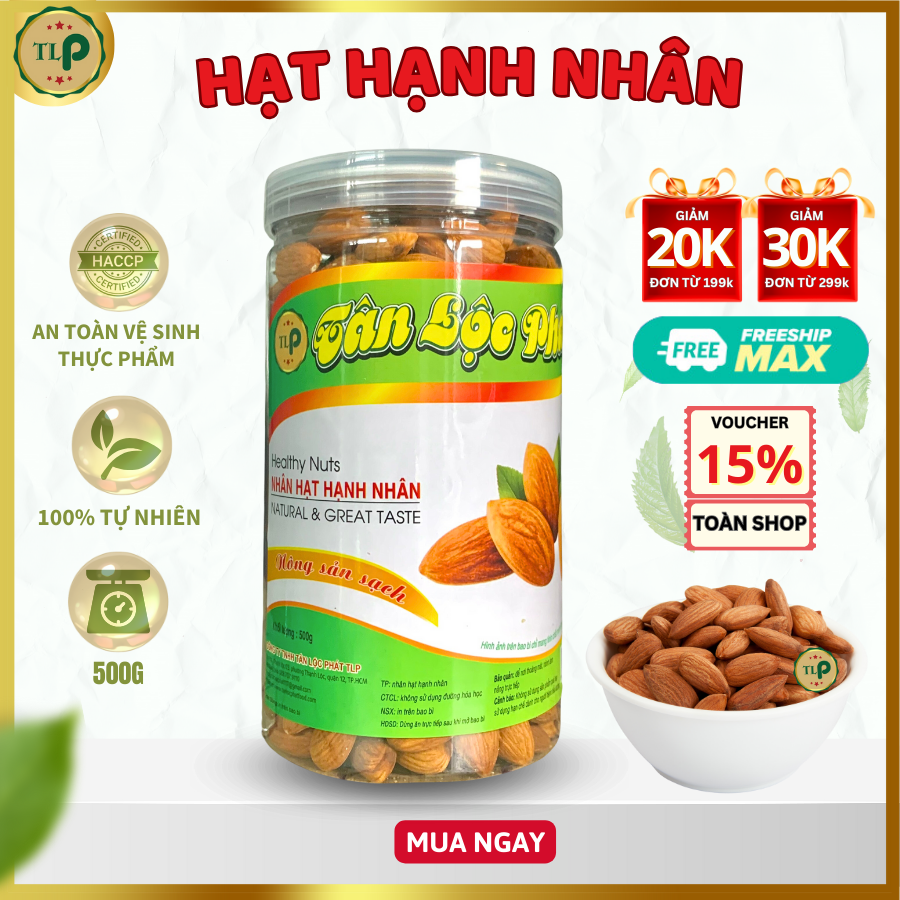 Lõi hạt hạnh nhân tân lộc phát hũ 500g