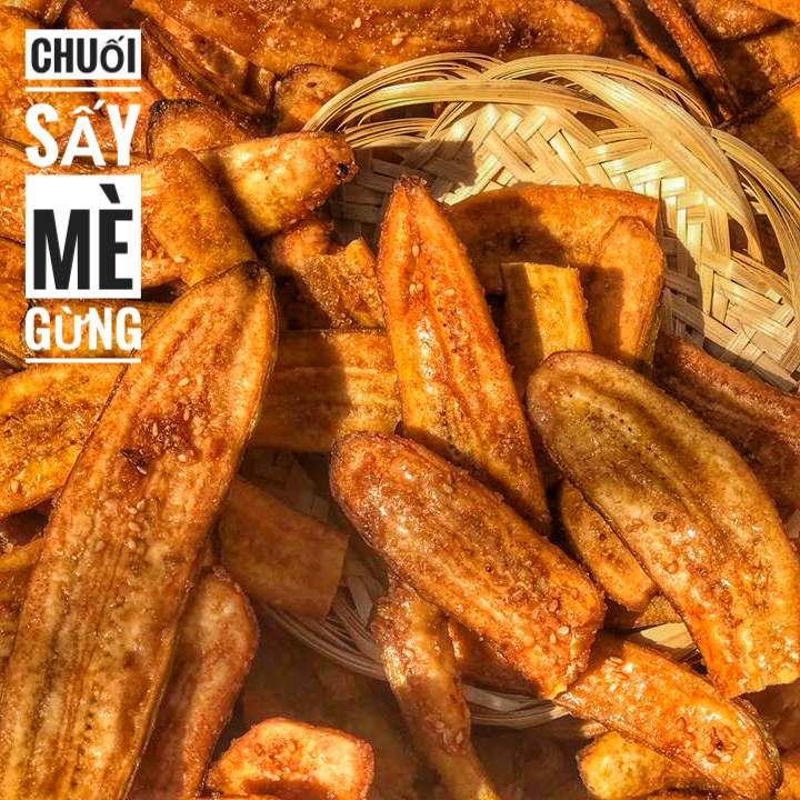 [HOT] Chuối Sấy Mè Gừng giòn - Túi 400Gram