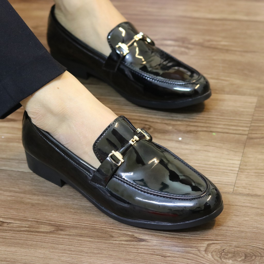 Giày lười nam da bóng hàn quốc