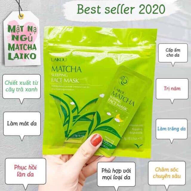 Mặt nạ ngủ bùn trà xanh túi 15miếng