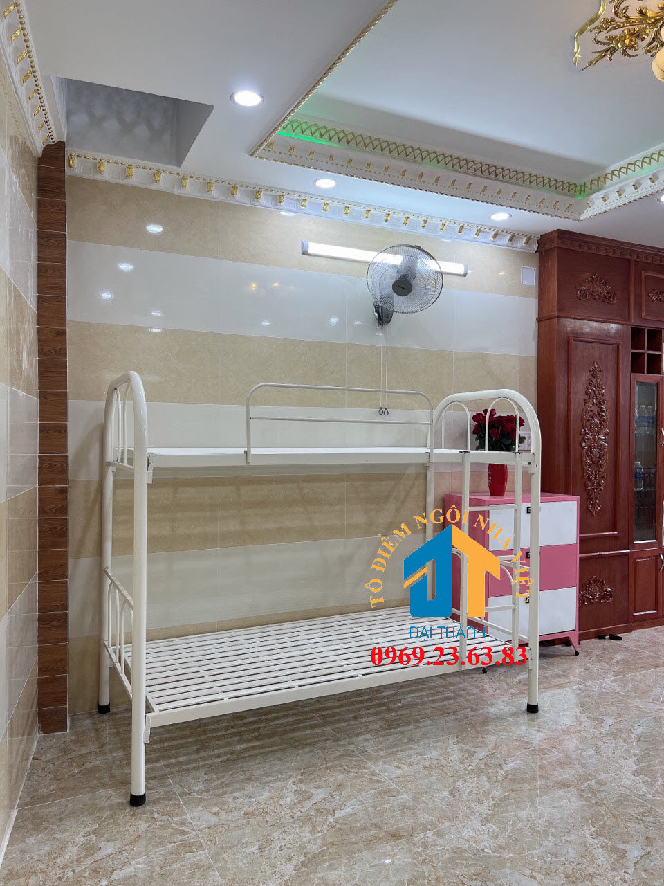 Giường  sắt 2 tầng 0.8M dài 2M