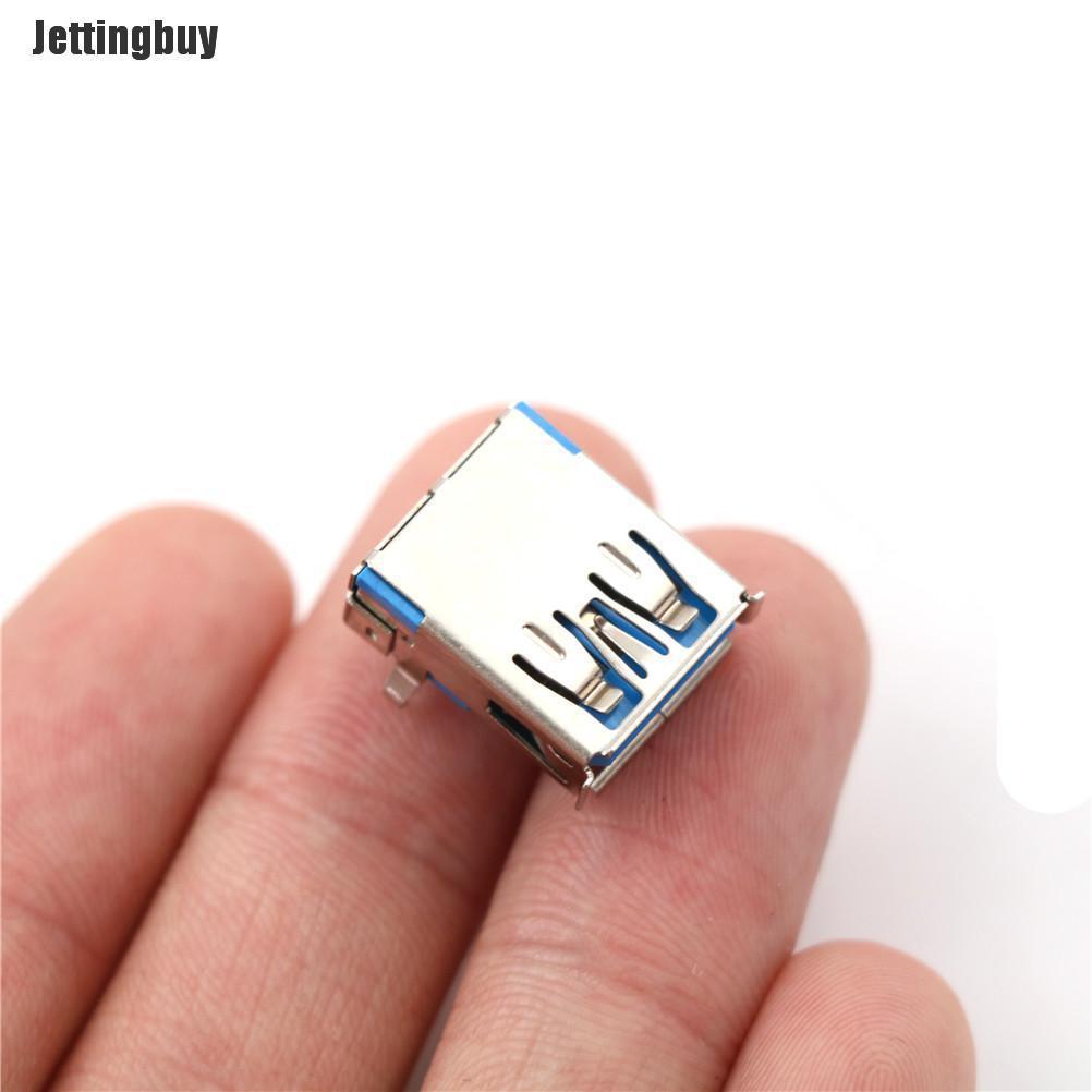 Jettingbuy New 5Pcs USB 3.0 Type A Female Right Angle 9Pin DIP Socket PCB Solder Connector