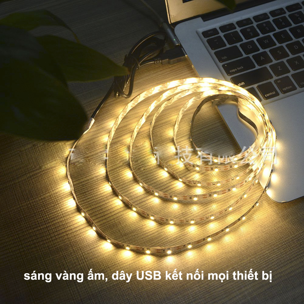 Cuộn Dây LED USB 5V dài 2 mét Dán sau Tivi, Tủ quần áo các loại