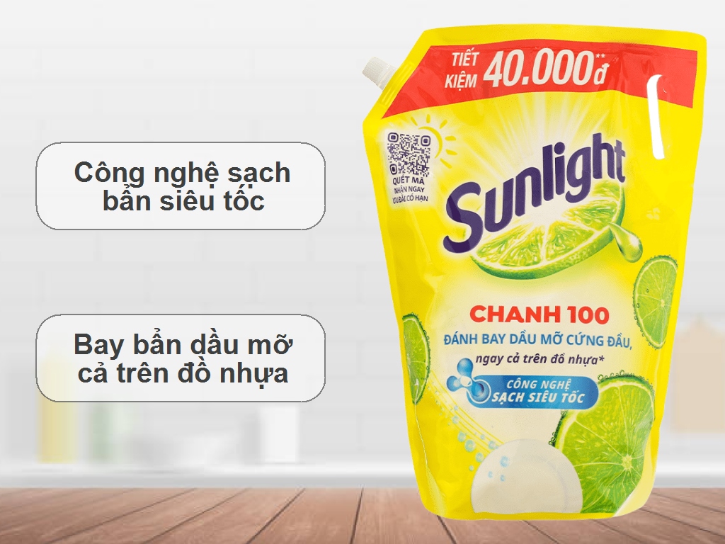 Nước rửa chén Sunlight túi 3.4kg - BAT MUOI