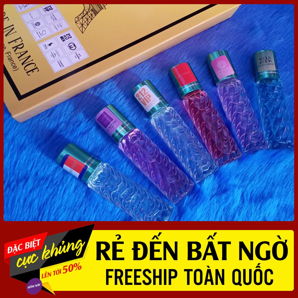 Sét 6 Chai Nước Hoa Nam Nữ - Nước Hoa Pháp Dạng Lăn Nhiều Mùi , Tiện Lợi Siêu Thơm