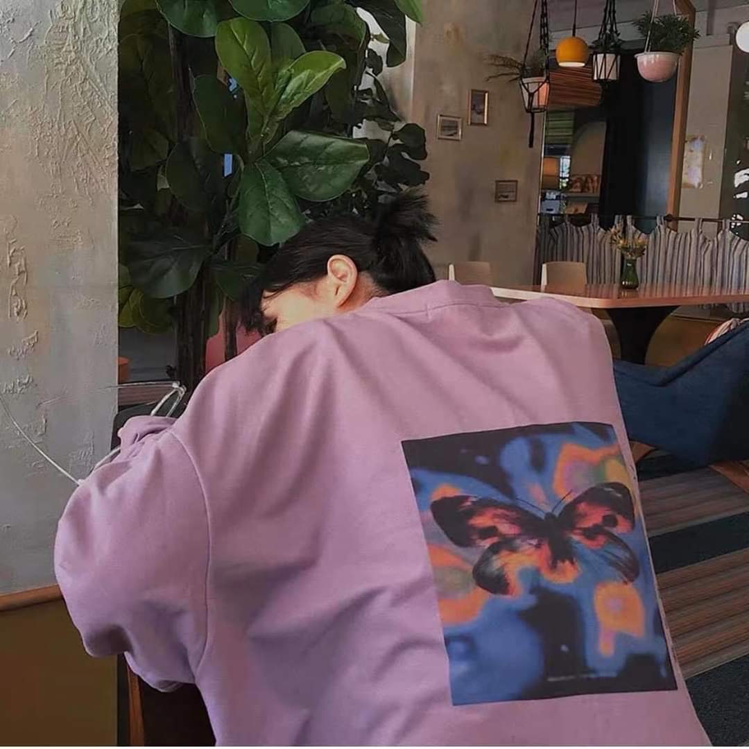 [HCM]Áo thun tay dài  áo sweater nam nữ mặc chất thun cotton  màu hồng  tím và trắng