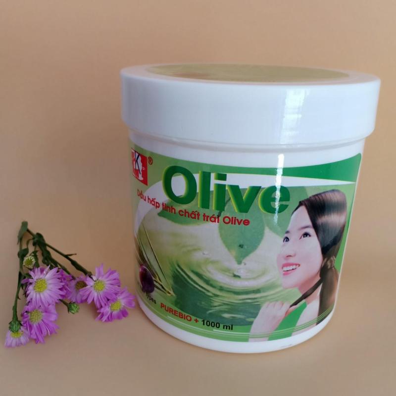 [SALE]Dầu hấp tinh chất trái Olive 1000ml (Xanh - Trắng) giá rẻ