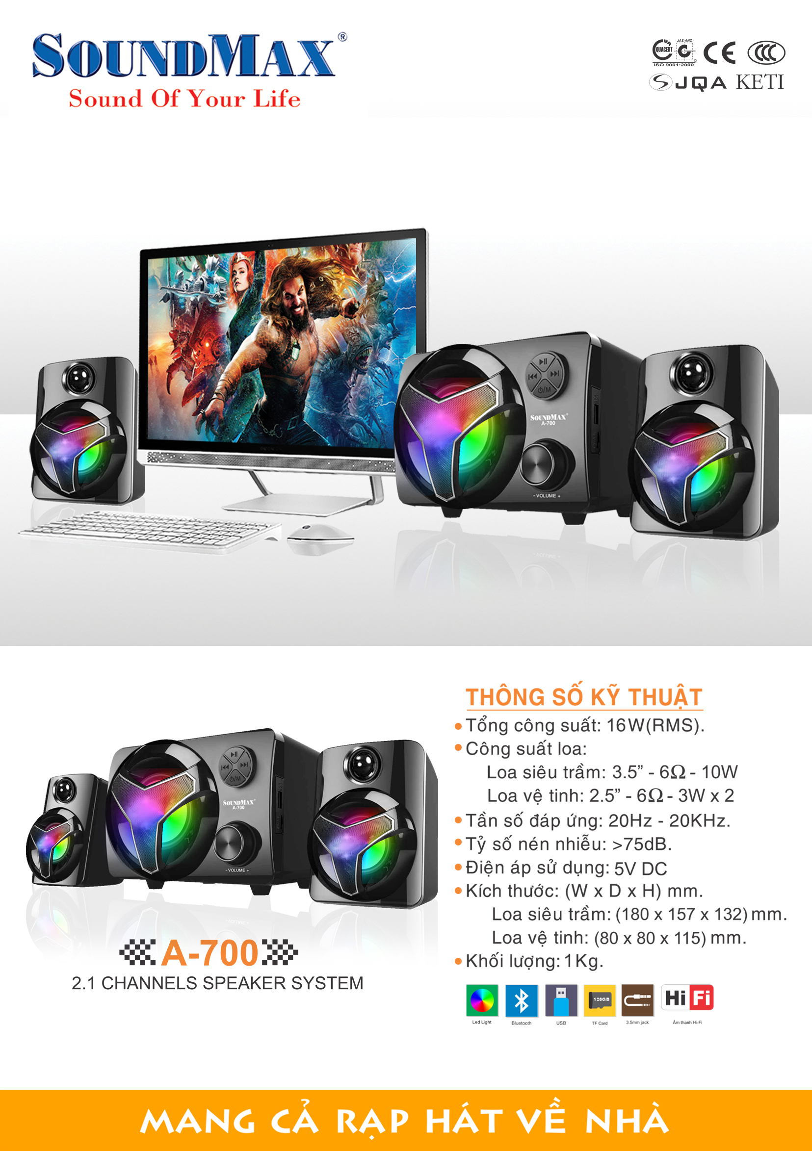 LOA BLUETOOTH SOUNDMAX A700