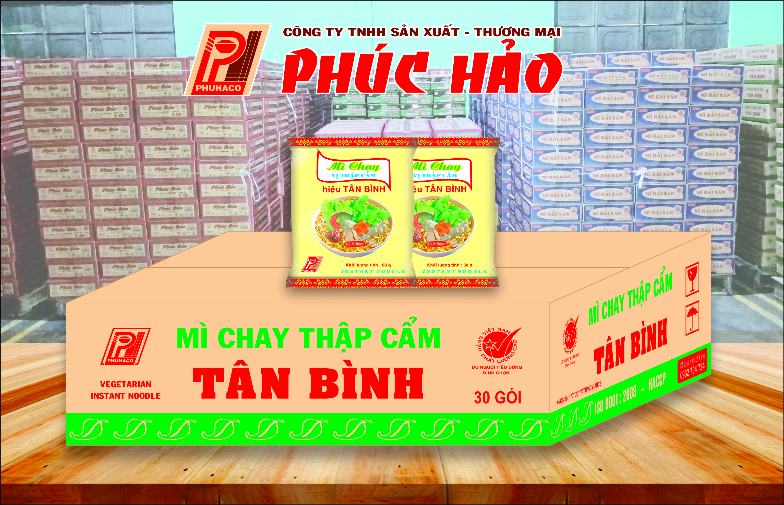 Mì Chay Thập Cẩm Tân Bình - 30 gói x 60 gr