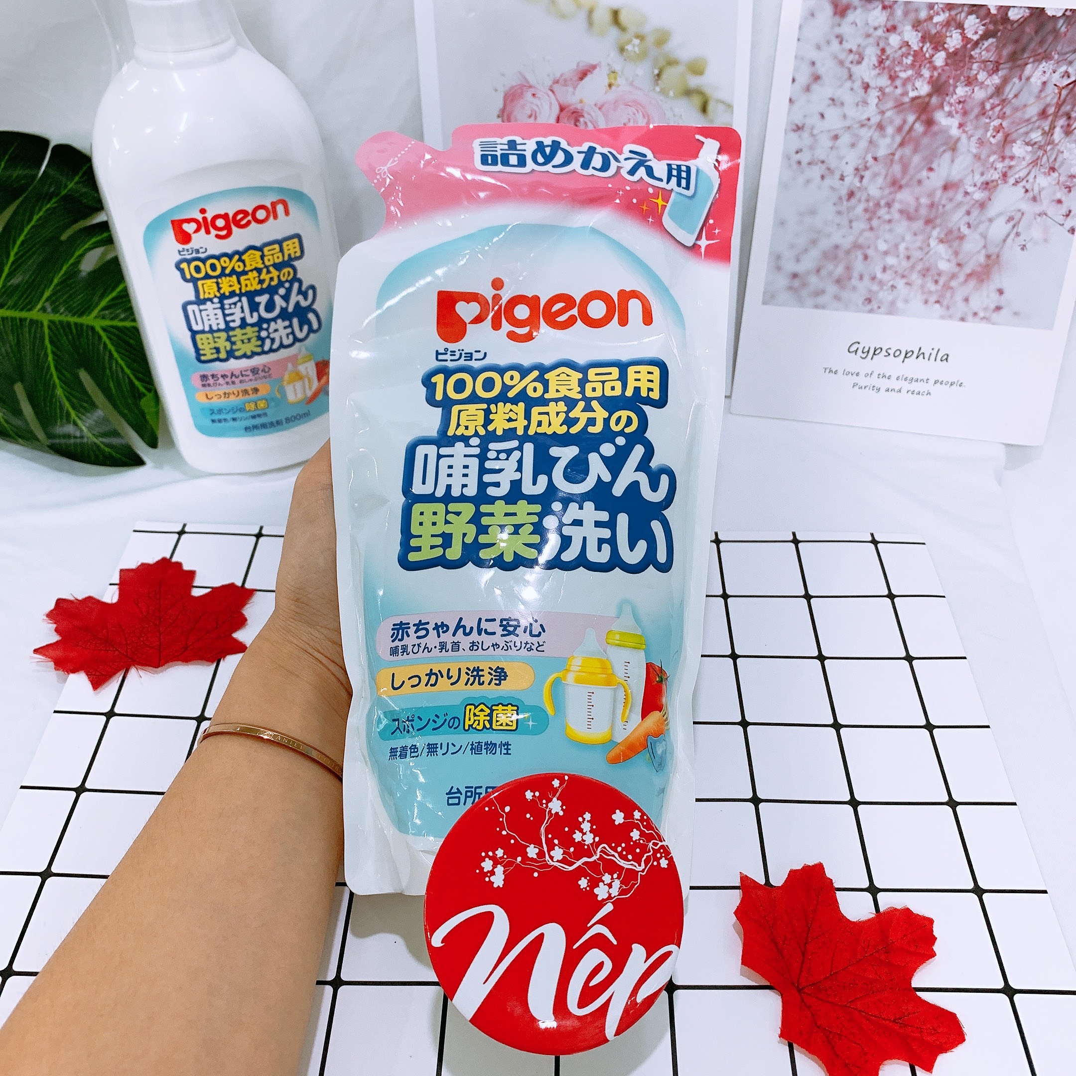 Nước rửa bình sữa Pigeon nội địa Nhật (chai 800ml - túi 750ml)
