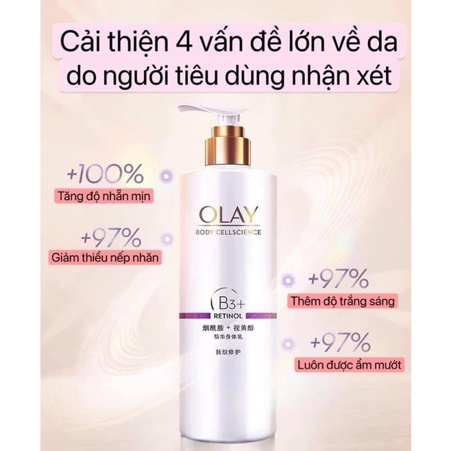Dưỡng Thể OLAY B3 + RETINOL làm trắng da 250ml