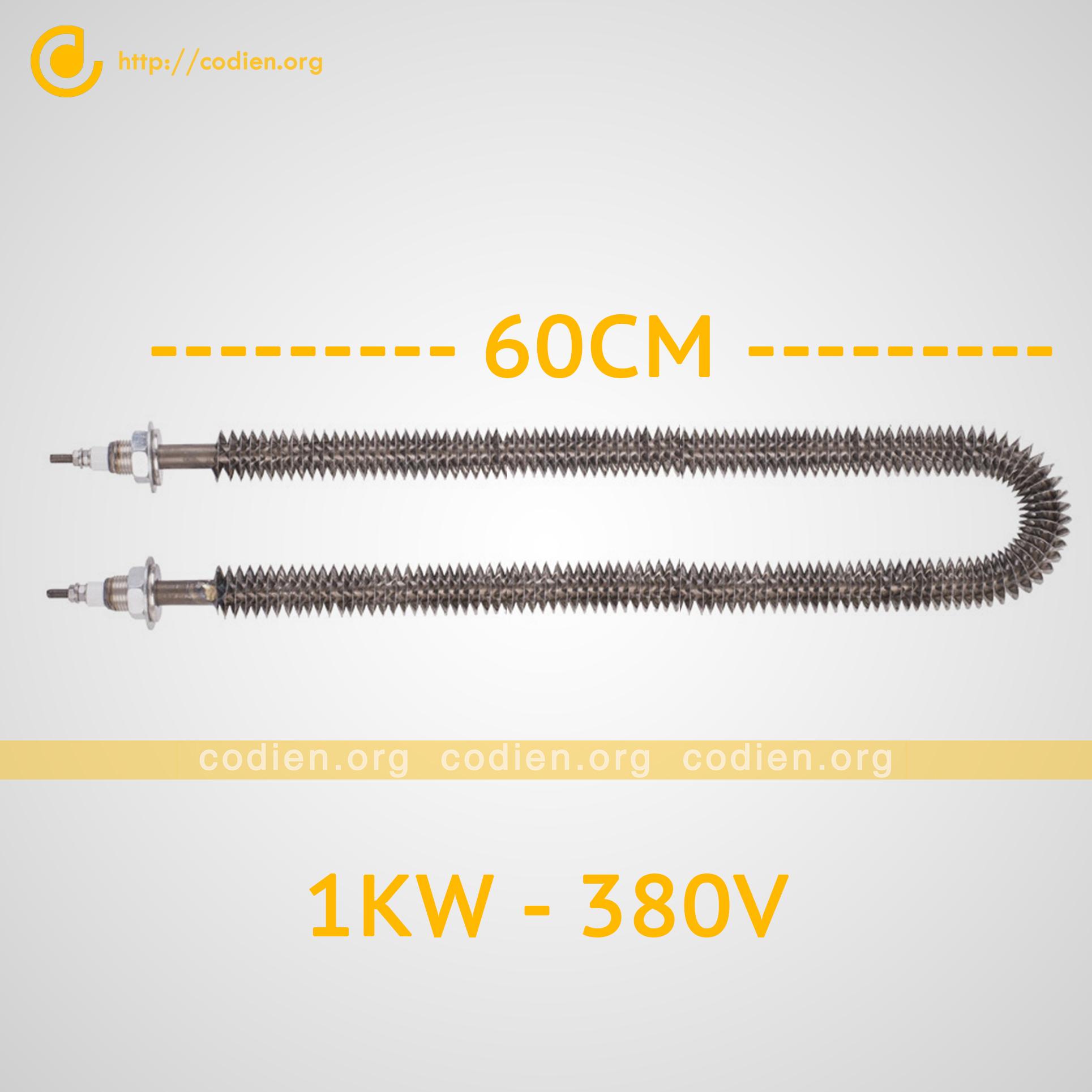 Điện trở sấy khô chữ U 60cm công suất 1KW 2KW điện áp 220V 380V có cánh tản nhiệt