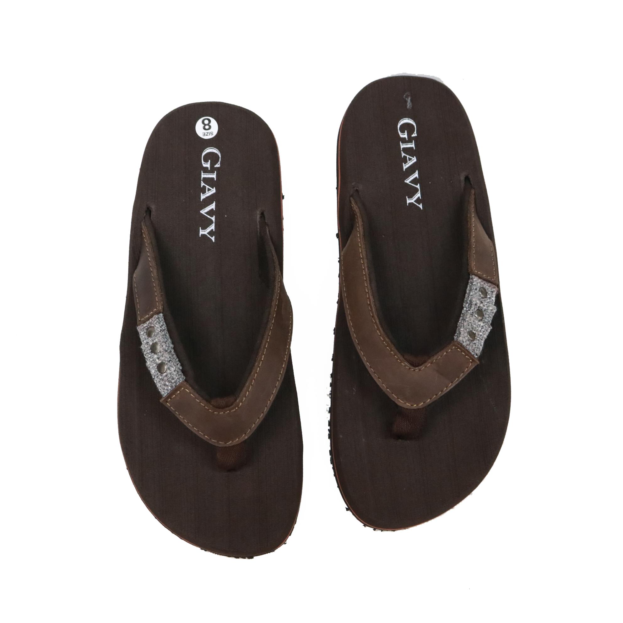 Dép xốp kẹp nữ GIAVY-Dép đế muss quai da phối dù êm chân, DX Q11 màu nâu