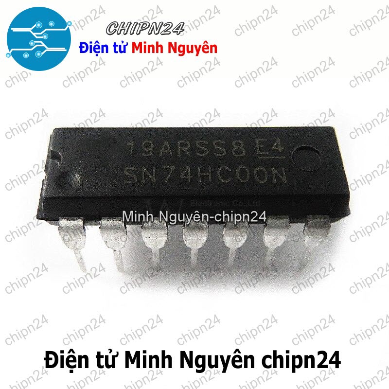 [3 con] (DIP) IC 7400 74HC00 DIP-14 (74HC00N) (IC Cổng NAND (4 Cổng NAND 2 ngõ vào)) - HH000405
