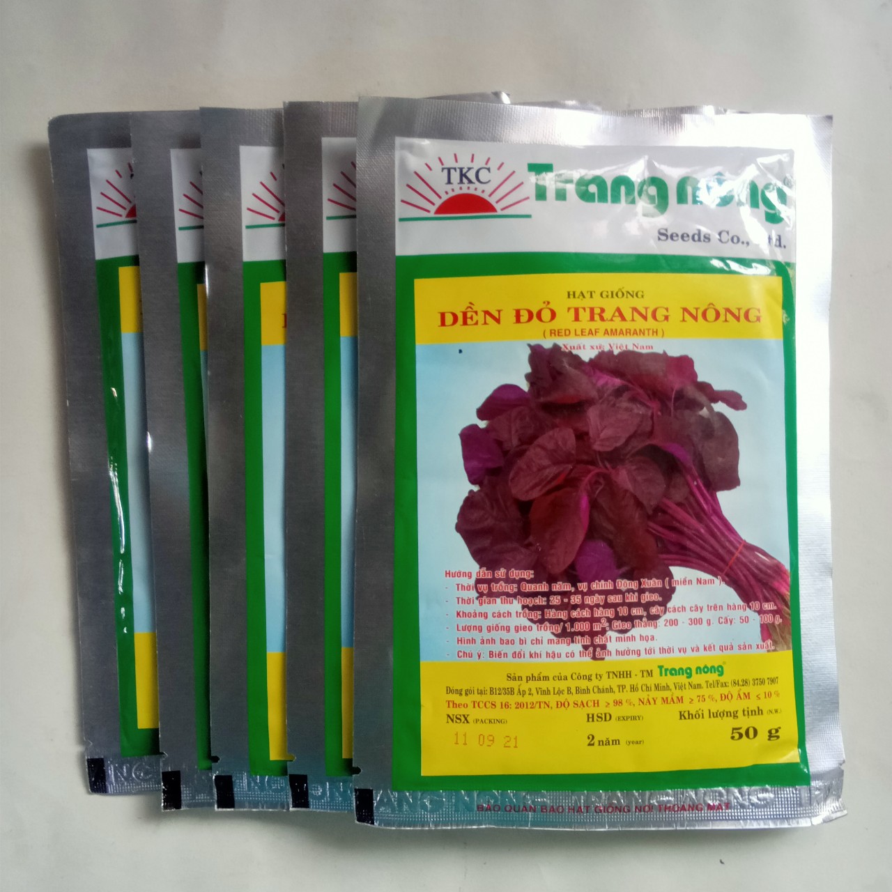 50Gr Hạt Giống Rau Dền Đỏ Trang Nông