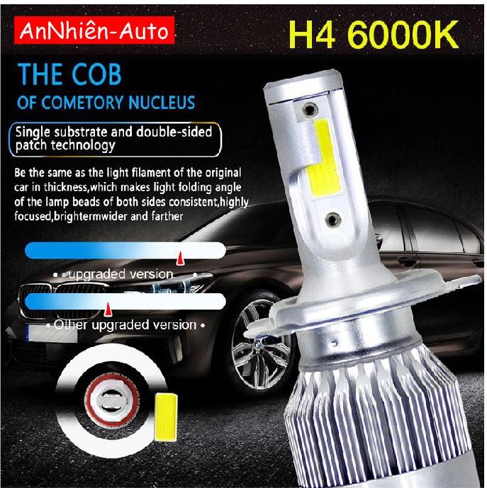 [Hỗ Trợ Lắp Đặt tại Hải Phòng] Đèn Pha LED C6/H4-HB2-9003 - 36W-4000LM - Đèn Led 3 Chân Siêu Sáng (Loại 1) Cho Ô Tô Xe Máy (Giá 1 Chiếc)