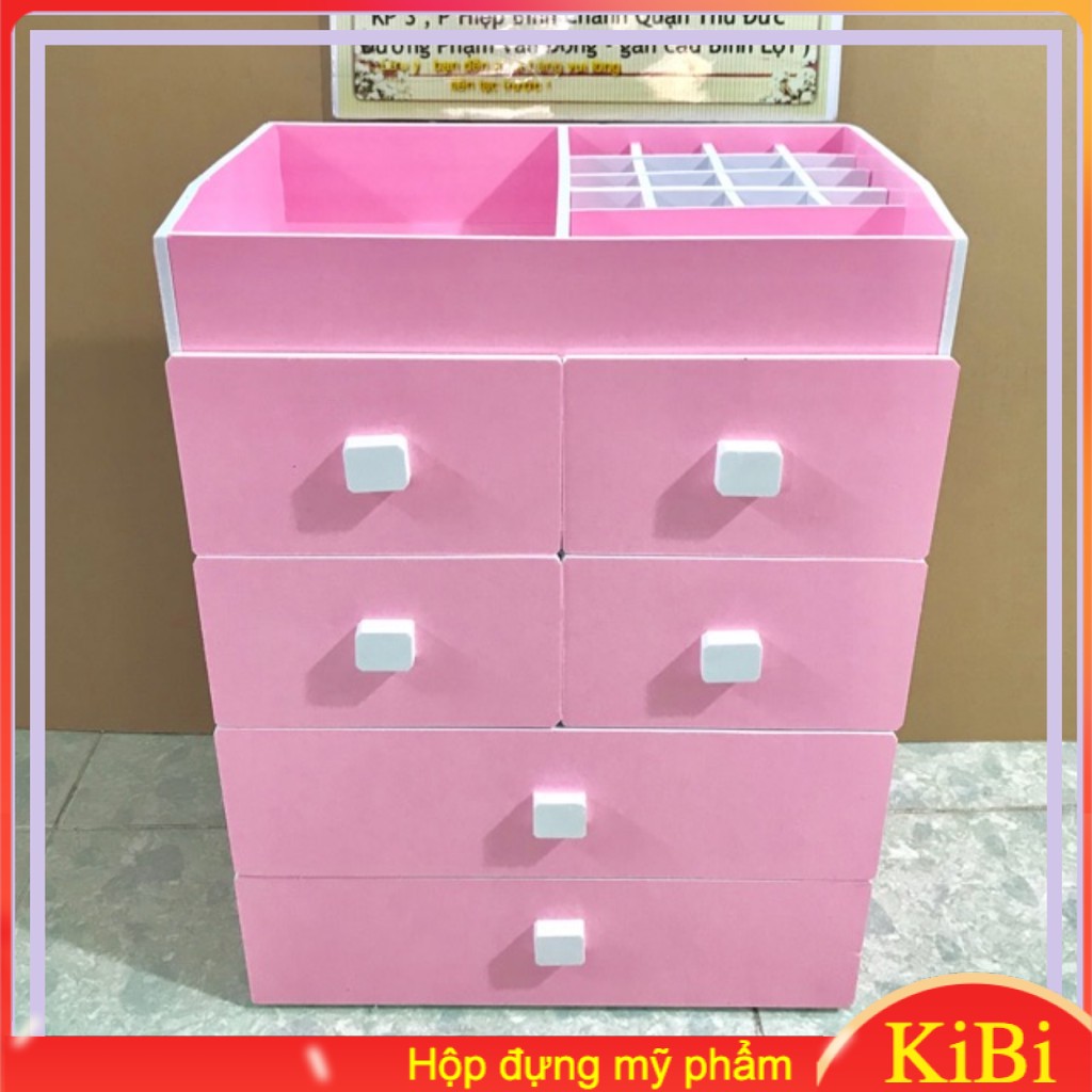 Kệ đựng mỹ phẩm 5 tầng hồng
