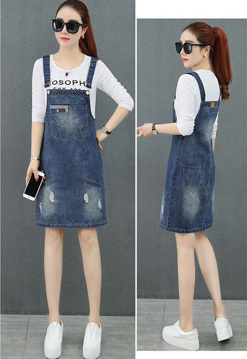 Đầm yếm jeans năng động ngoctranshop - nt1104