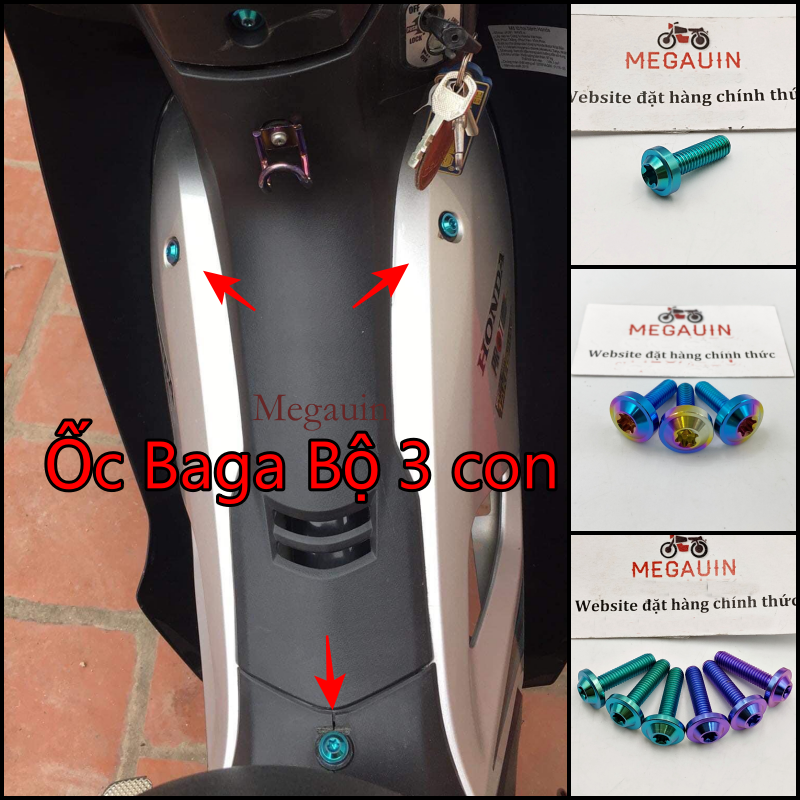 Ốc titan gr5 gắn baga wave a 100, 110 2007-2021, wave 50cc