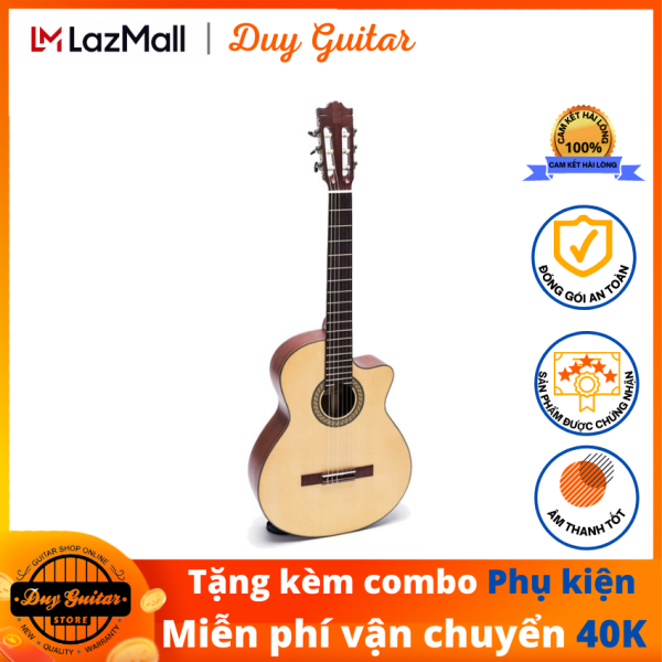Đàn guitar classic DGCG-250J gỗ Hồng Đào Sitka solid, cho âm thanh trầm ấm trữ tình, cần đàn thẳng có ty, action thấp êm tay, tặng combo phụ kiện dành cho bạn sử dụng lâu dài Duy Guitar