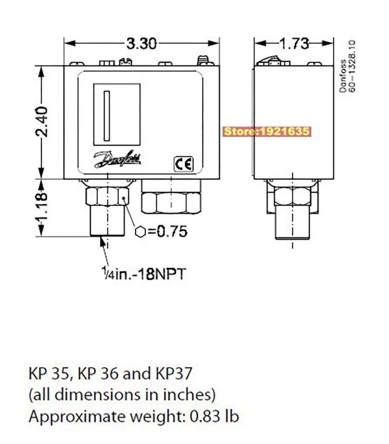 Rơ le áp lực Danfoss KP36