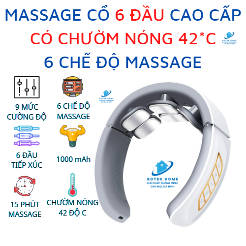 Máy Massage Cổ Vai Gáy Cao Cấp JT-88 5 đầu mát xa rung động cơ học 4 đầu mat sa xung điện 1 đầu chườm nóng hồng ngoài giúp lưu thông máu Bảo hành 12 Tháng