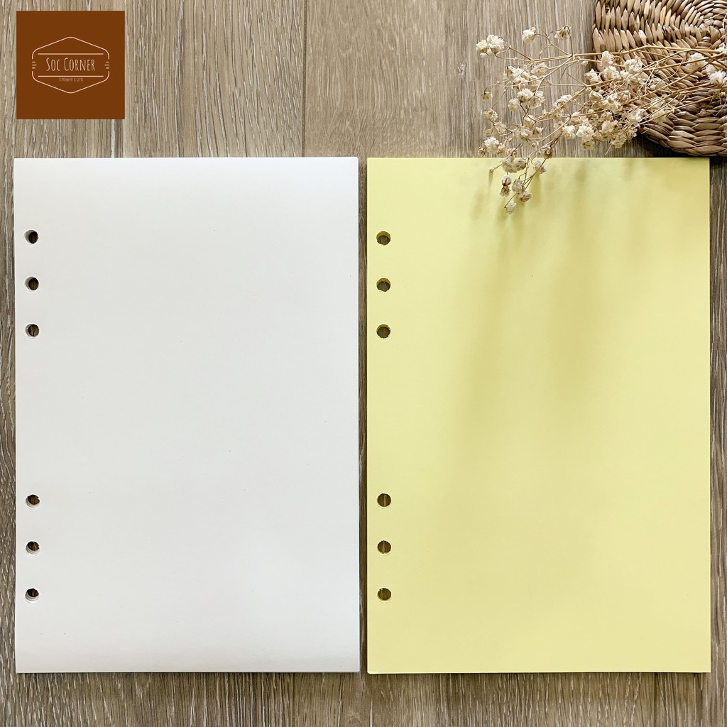 [HCM]Giấy refill màu ruột sổ Planner 6 lỗ A5A6 40 tờ