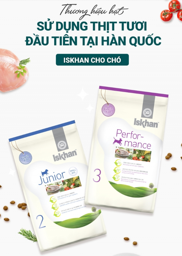 [1,2 kg] Thức ăn hạt ISKHAN JUNIOR dành cho chó nhỏ túi 1,2kg