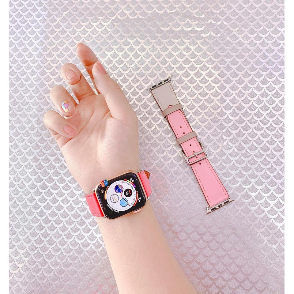 Dây da phối hai màu cực đẹp dành cho apple watch