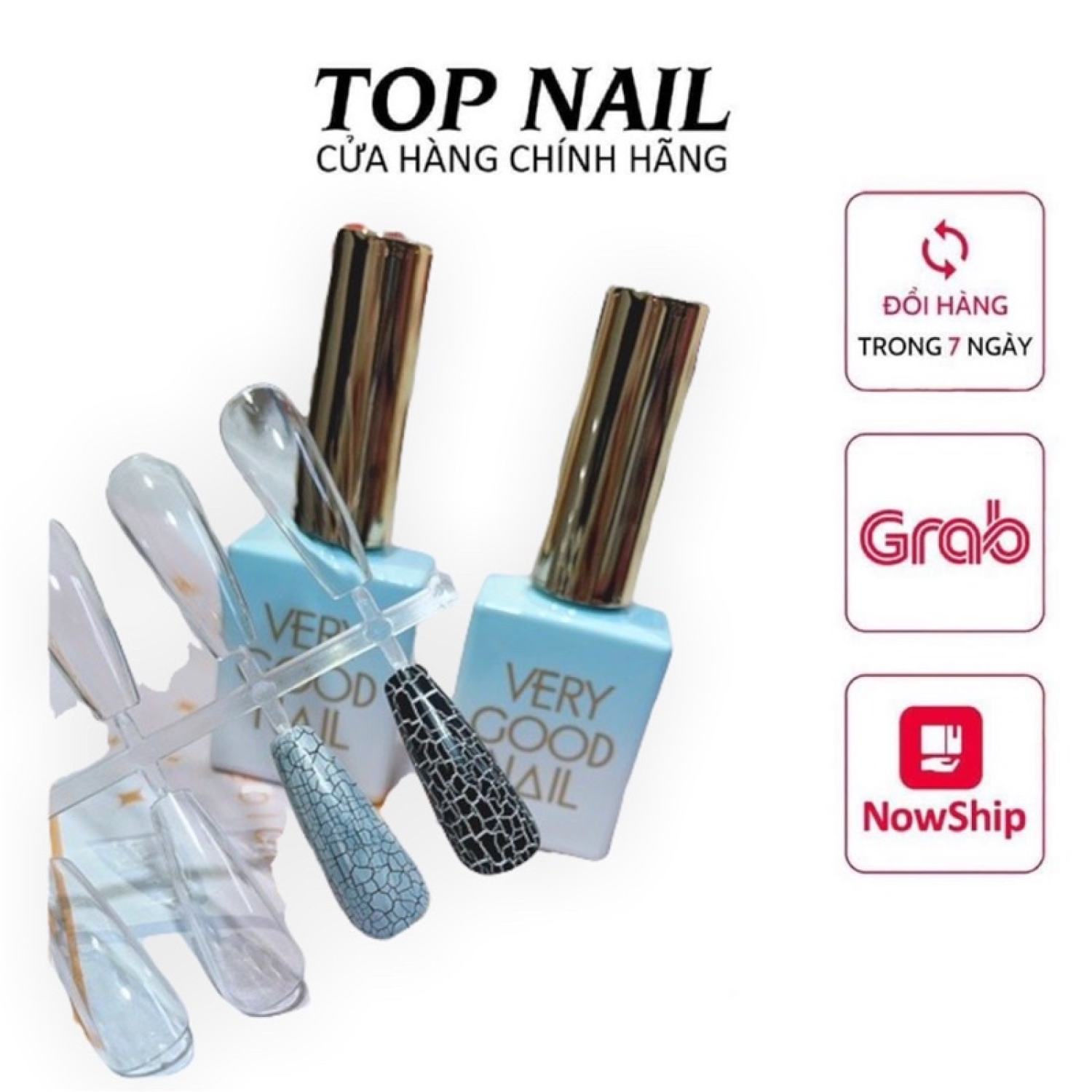 Sơn ɡel nứt Very Good Nail 2 màu trắng đen
