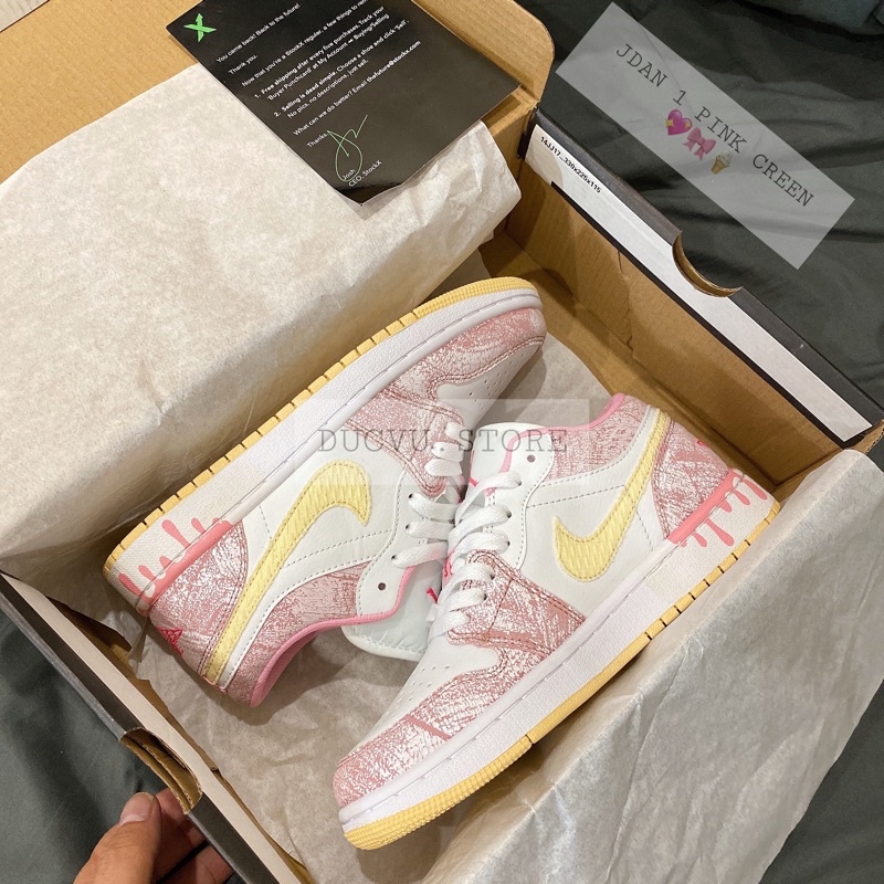 GIÀY JD1 PINK CREM SC [ FULL BOX + FREE SHIP ]