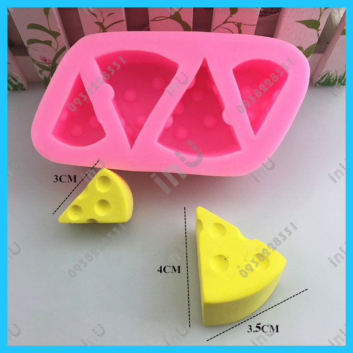 HCM - Khuôn silicon 3D miếng phô mai Jerry làm thạch phô mai uống trà sữa, rau câu phô mai