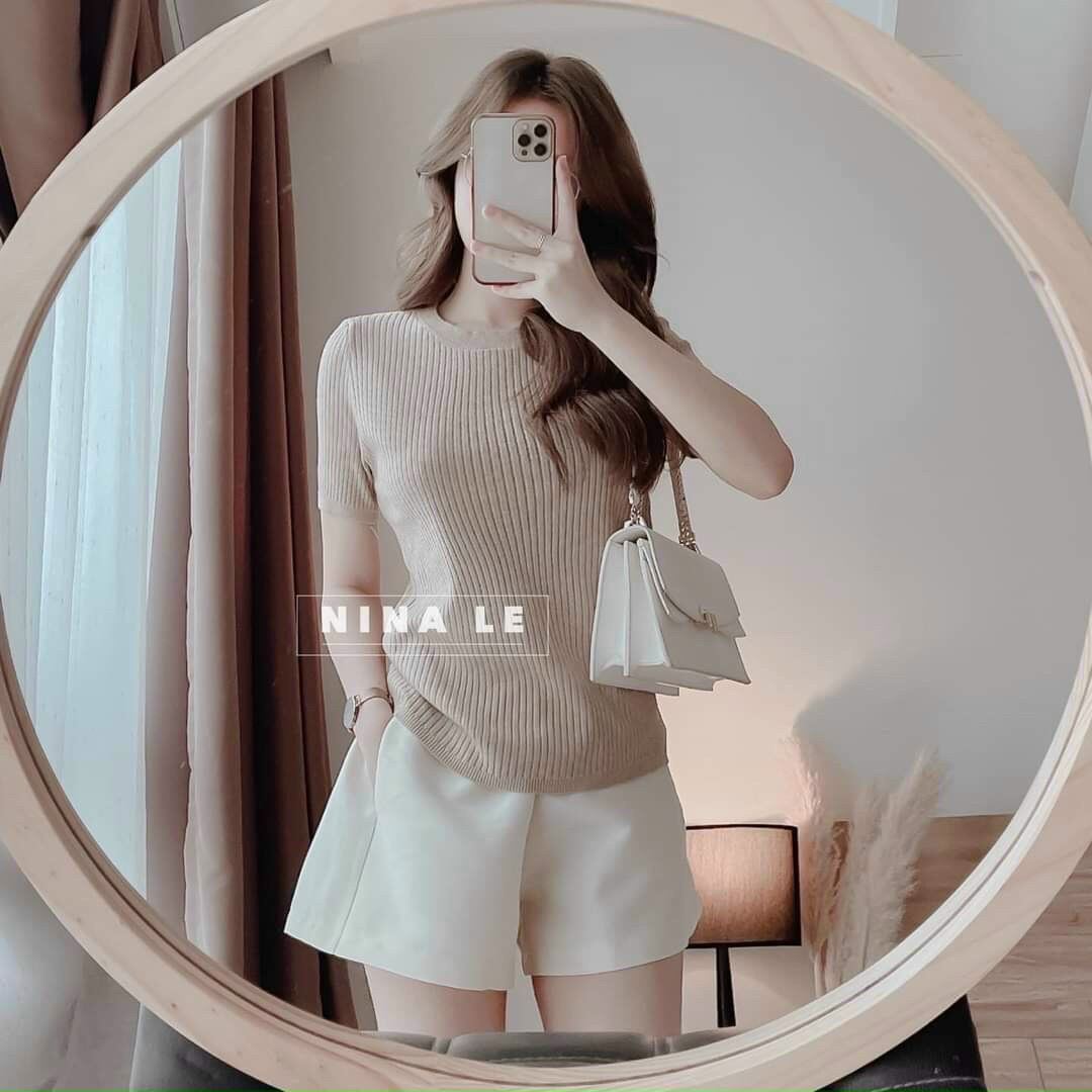 Áo Thun Gân Trơn Ôm Body