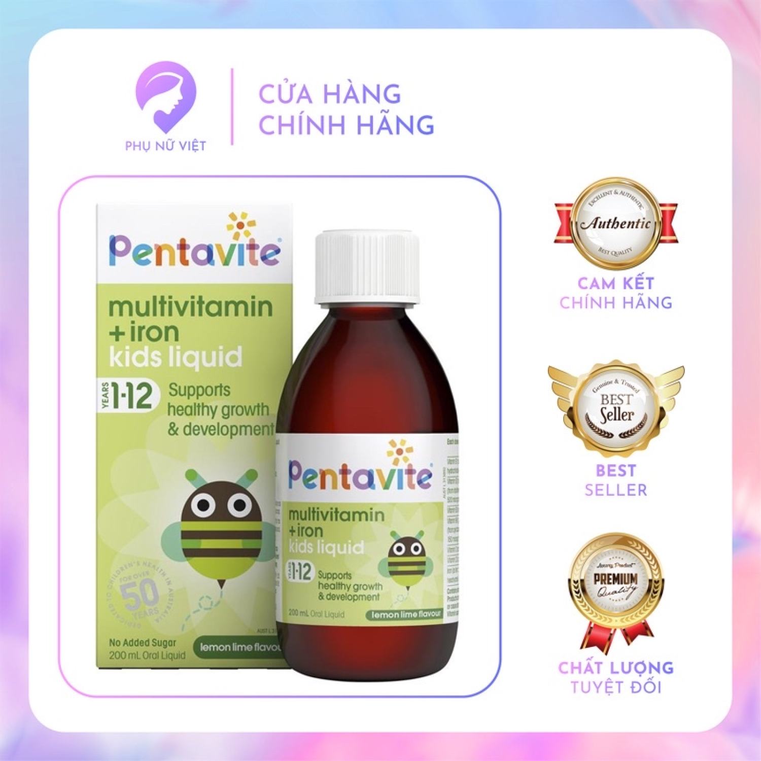Pentavite Multivitamin iron - Vitamin tổng hợp và sắt cho bé 100ml