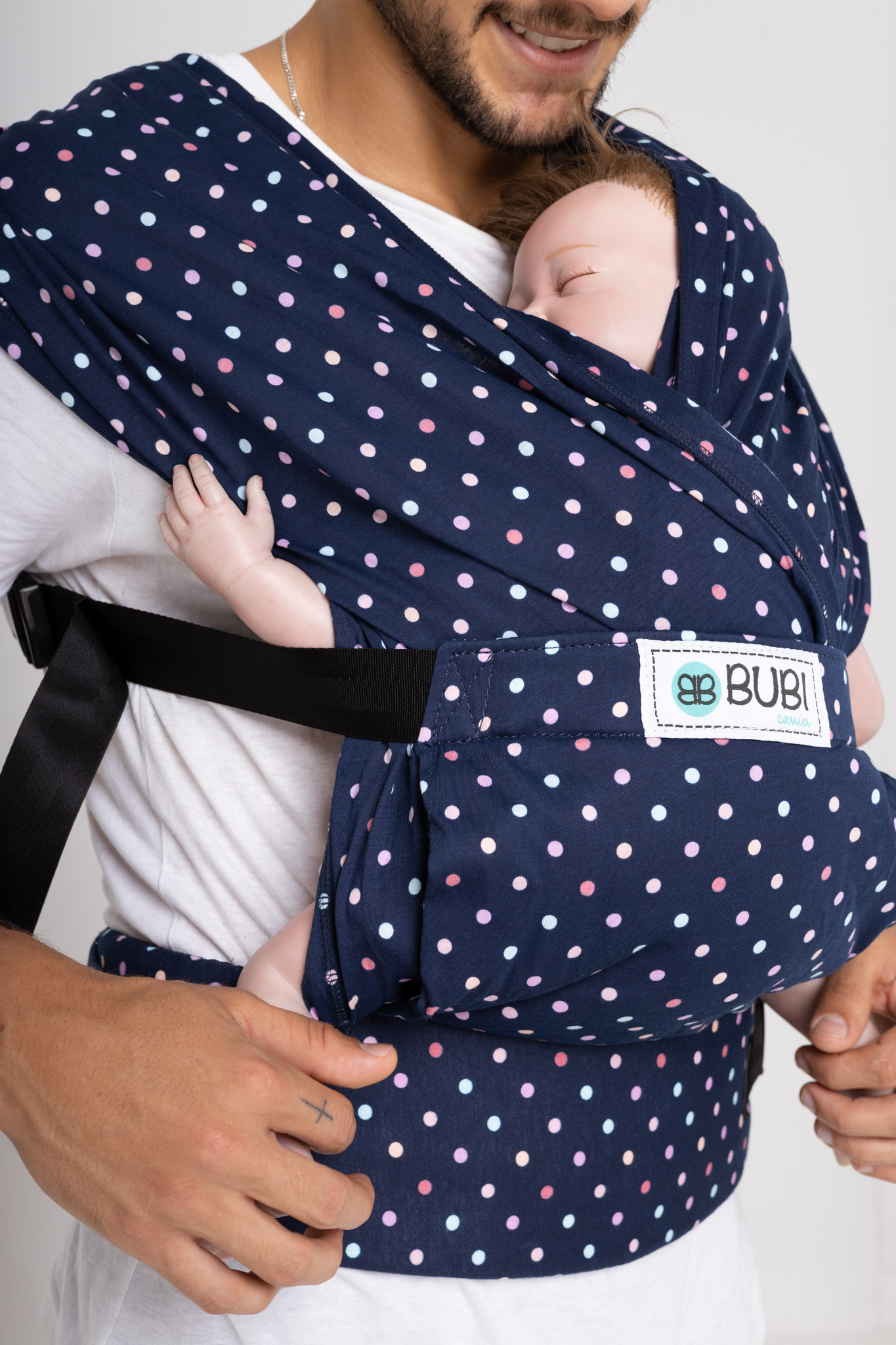Địu vải BUBI Gen 3 - Chấm bi đa sắc - Cotton