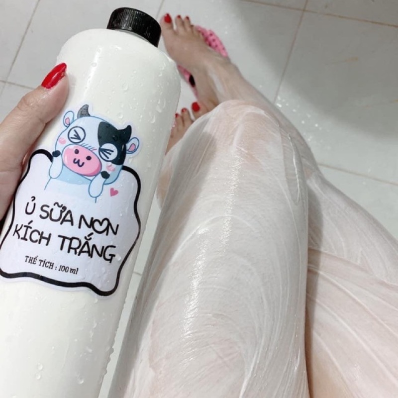 Ủ Sửa Non Kích Trắng Sữa Bò Cấp Tốc Trắng Da Sau 7 Ngày Sử Dụng - Sửa Non Tẩy Tế Bào Chết Làm Mềm Da Căng Mịn Da - sức khẻo và làm đẹp - dụng cụ chăm sóc sắc đẹp - sữa tắm hương nước hoa - sản phẩm dành cho spa - sữa tắm trắ