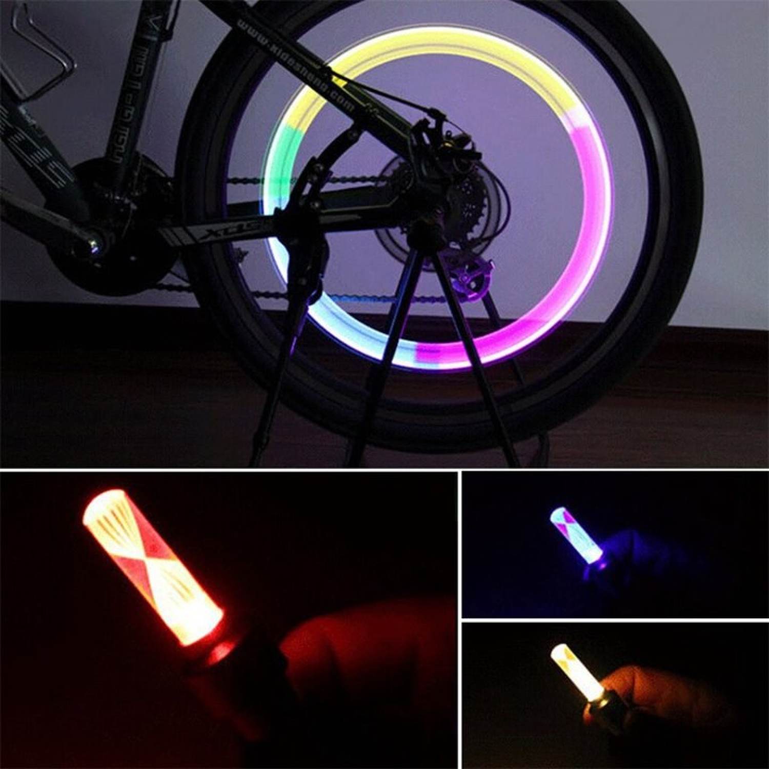Đèn led gắn van xe đạp xe máy ô tô