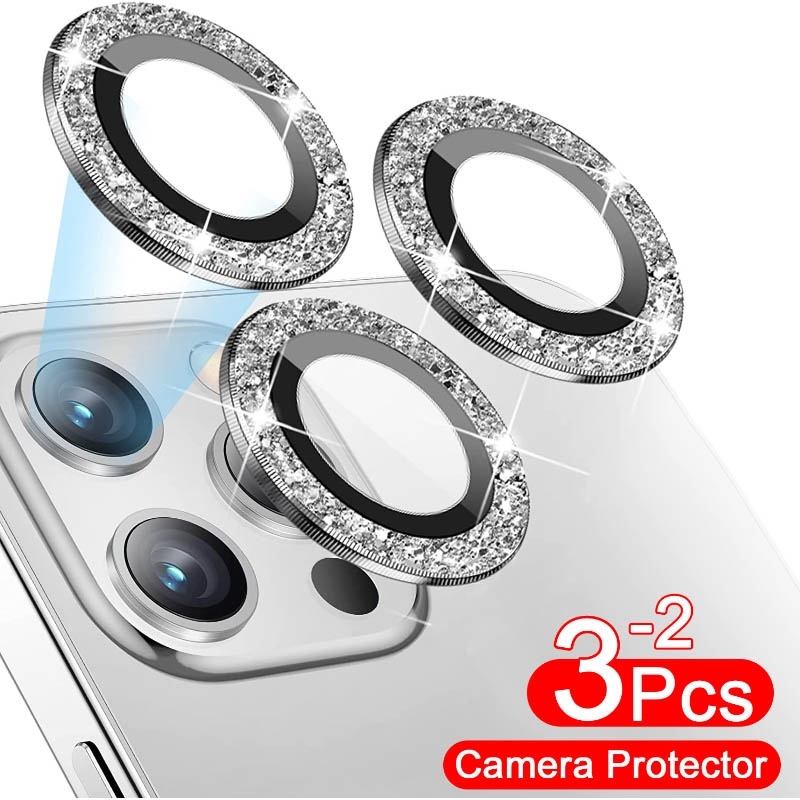 3Pcs Full Cover Lens Camera Protector On iphone 13 Pro Max 12 11 Pro Alloy Metal Ring Glass iphone 13 12 11 Camera Protector Cap