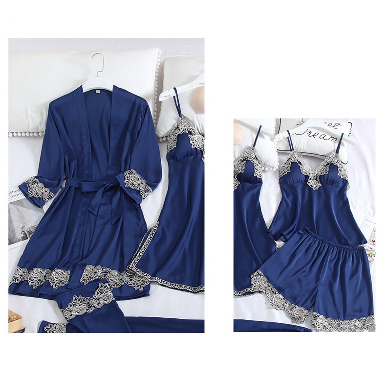 [HCM]Set ngủ 5 món lụa Satin – Đồ ngủ lụa cao cấp – BN008 (CTC SHOP)