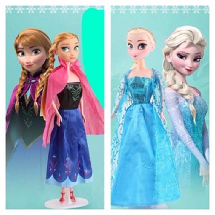 BỘ 2 BÚP BÊ CÔNG CHÚA ANNA VÀ ELSA CHO BÉ