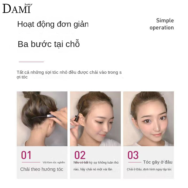 Chuốt tóc con - Chải tóc con vào nếp gọn gàng