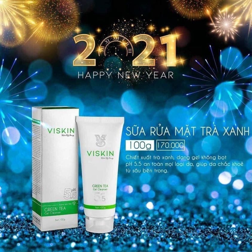 {chính hãng}Sữa rửa mặt trà Xanh VISKIN