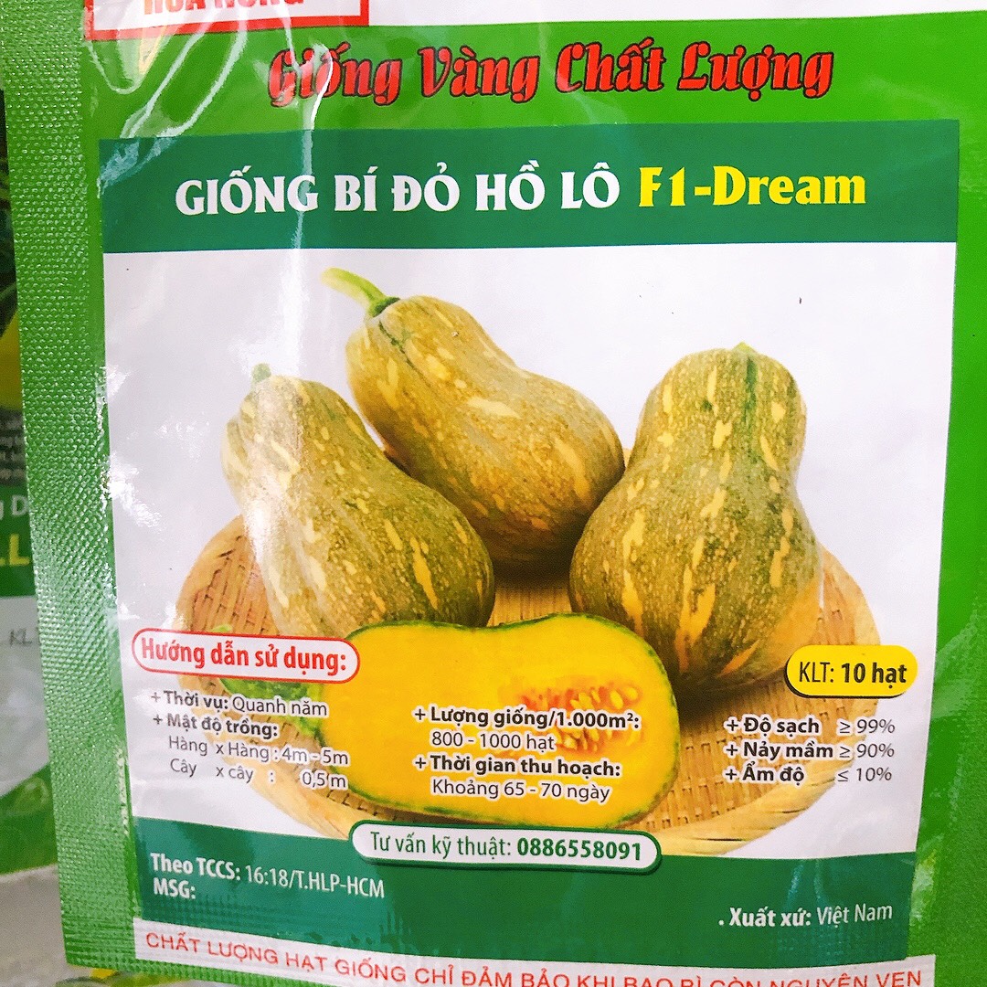 Giống bí đỏ hồ lô dream (10 hạt )