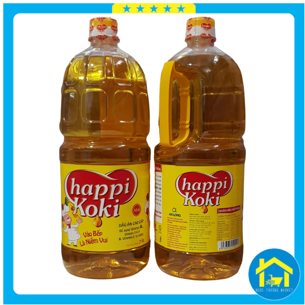 Dầu ăn Happi Koki chai 2 lít