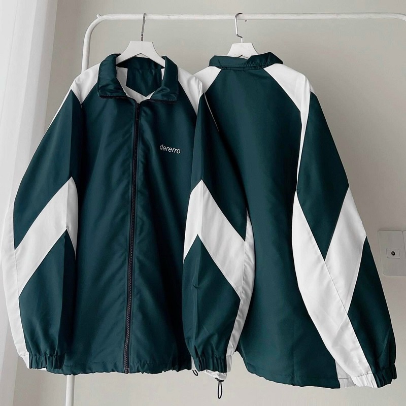 Áo khoác dù cổ trụ phối sọc sành điệu - clitus fashion