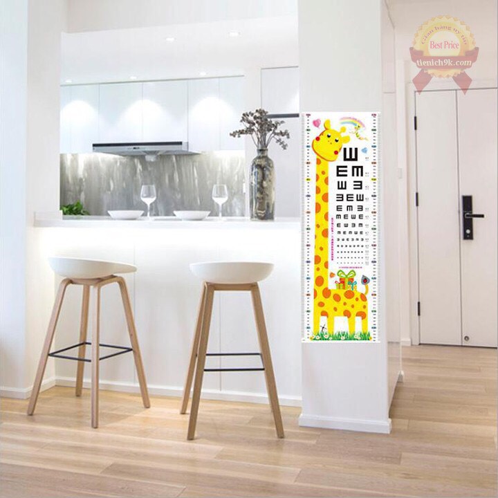 Decal dán tường thước đo chiều cao cho bé | Decal dán tường trang trí