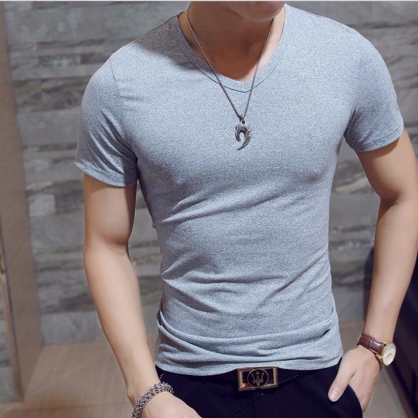 Áo thun nam body cổ tròn, cổ tim 3TI77