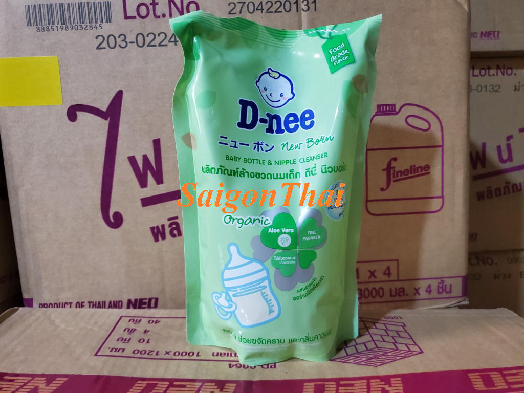 (SGT) Combo nước rửa bình sữa Dnee Chai 620ML + Túi 600ML
