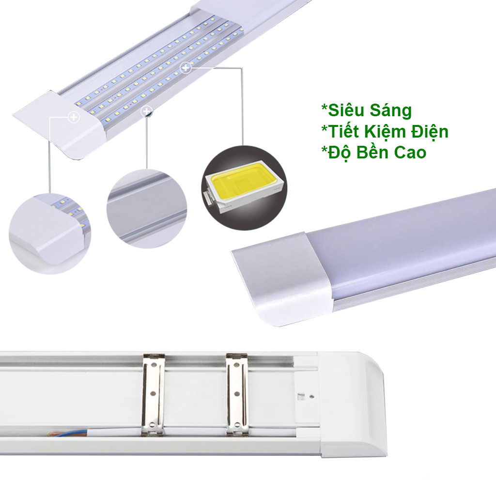 [HCM]Bóng Tuýp LED Bán Nguyệt Đầu Vuông 1m2 60w Siêu Sáng Tiết Kiệm Điện