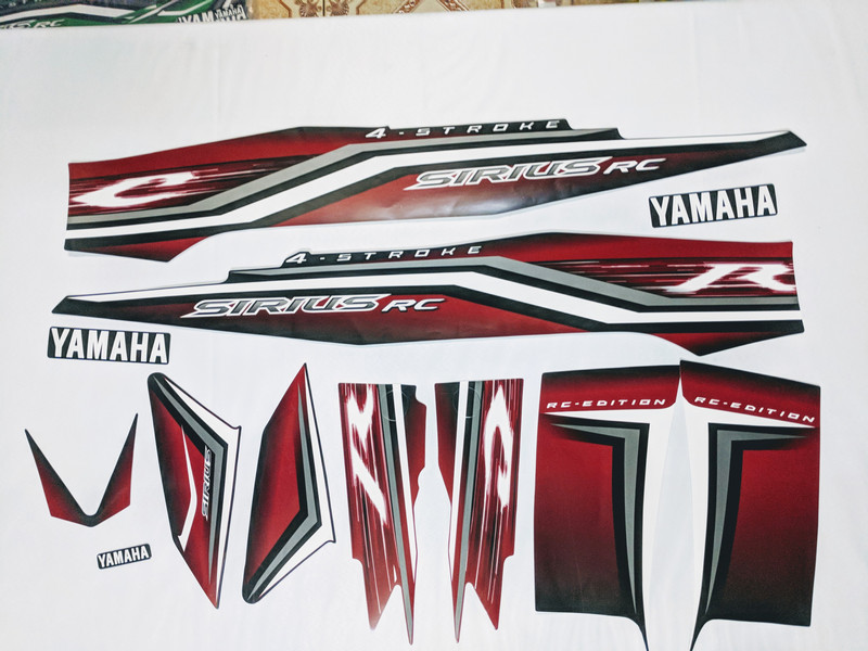 [TEM XE SIRIUS] Bộ tem 3 lớp dán dàn áo xe máy xe SIRIUS RC, tem như zin theo xe (màu đỏ đen)
